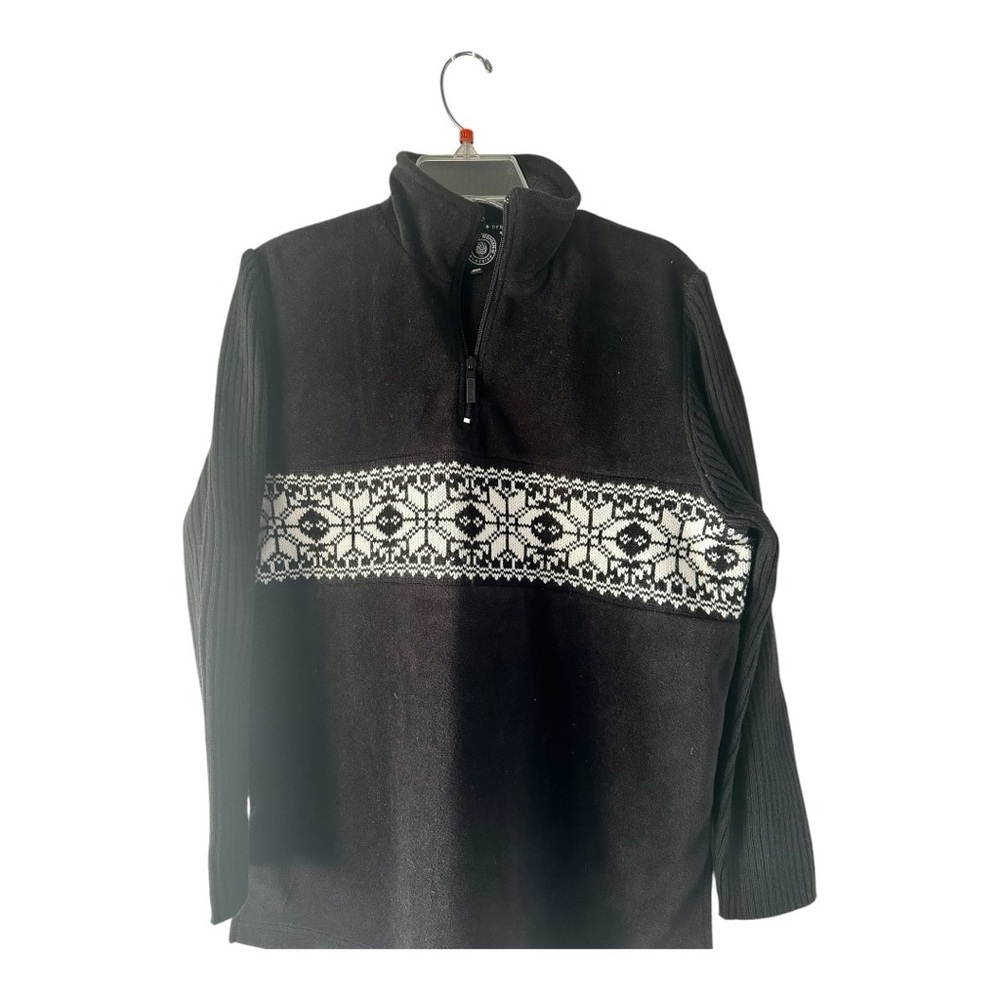 Debbie Morgan BY DESIGN Black and White Patterned Pullover Size M
